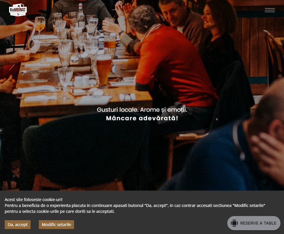 Screenshot Kombinat - gastro brewery Sibiu